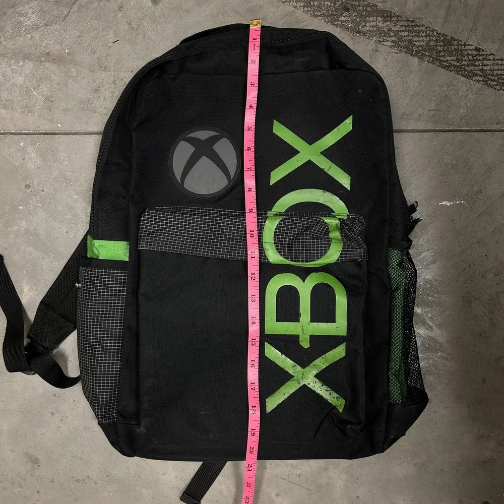 Vintage Y2K Xbox Black Green Logo Padded Backpack School Gaming Laptop Bag